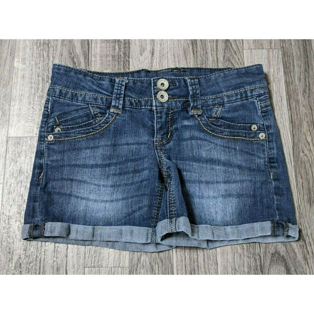 (3/$27)‎ Candies Embroidered Cuffed Denim Shorts
